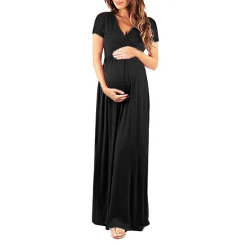 2021 Moterų Nėštumo V Apykaklės trumpomis Rankovėmis Suknelė Motinystės, motinystės suknelės už nuotrauką šaudyti nėščioms drabužius