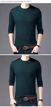2021 NAUJAS vyrų V-kaklo vientisos spalvos ilgomis rankovėmis megztiniai nf001