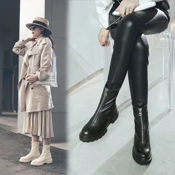 2021 nauji batai Moterims, natūralios Odos Batai, plius dydis mados Rankų darbo karvė leathe platformos batai 2colors juodi batai batai moterims