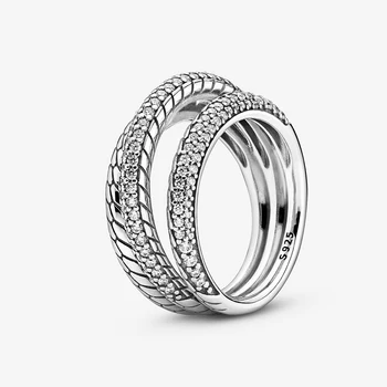 2021 Naujų Rudens 925 Sterlingas Sidabro Žiedas Nutiesti Gyvatė Grandinės Modelis Žiedas, Karūna Žiedai Moterų Dalyvavimas Jubiliejų Papuošalai