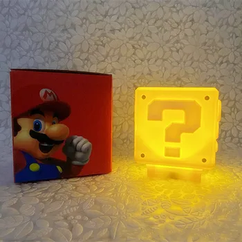 2021 USB Įkrovimo LED klaustuko Naktį Šviesos Super Mario Žaidimas Vaikų Naktį Miegamajame Namų Kubo Ruožtu Stalo Lempa Dovana