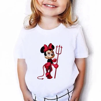 2021 Vasaros Atsitiktinis Baby vaikiški marškinėliai Disney Anime Mickey Mouse Drabužių Berniukas Viršūnes Mielas marškinėliai už Mergaičių Drabužiais 3-12T