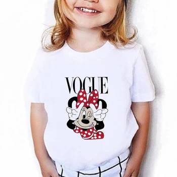 2021 Vasaros Atsitiktinis Baby vaikiški marškinėliai Disney Anime Mickey Mouse Drabužių Berniukas Viršūnes Mielas marškinėliai už Mergaičių Drabužiais 3-12T