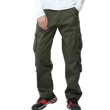 2021 Žiemos Vilnos Mens Karinių Krovinių Kelnės Multi-kišenės, Baggy Šiltas Vyrų Medvilnės Kelnės Atsitiktinis darbo drabužiai Kariuomenės Taktinės Kelnės
