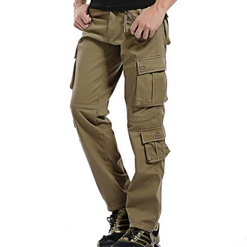 2021 Žiemos Vilnos Mens Karinių Krovinių Kelnės Multi-kišenės, Baggy Šiltas Vyrų Medvilnės Kelnės Atsitiktinis darbo drabužiai Kariuomenės Taktinės Kelnės
