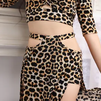 2021New Pilvo Šokio Kostiumas Seksualus Sijonas Leopard Pantern Šokių Pradedantiesiems grupę drabužius Praktikos Šokių Naudotis Drabužiai