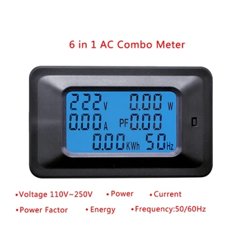 20A/100A SROVĖS LCD Skaitmeninis Skydelis Vatų Galios Matuoklis Stebėti Įtampos KWh Voltmeter Ammeter Testeris Įrankiai