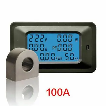 20A / 100A SROVĖS LCD Skaitmeninis Skydelis Vatų Galios Matuoklis Stebėti Įtampos KWh Voltmeter Ammeter Testeris Įrankiai