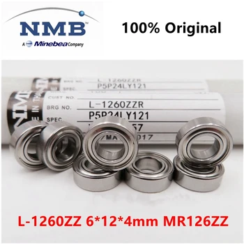 20pcs/100vnt originalus NMB Minebea didelės spartos guolių L-1260ZZ MR126ZZ 6*12*4 mm tikslumo miniatiūriniai rutuliniai guoliai 6mmx12mmx4mm