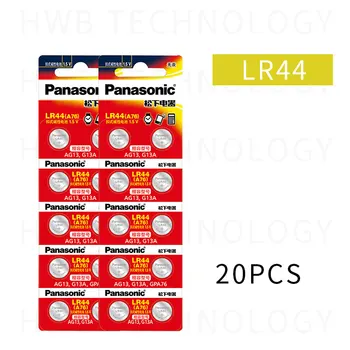 20X PANASONIC LR44 A76 13TN 0%Hg SR1154 357 LR 44 1,5 V Cell baterija baterijos skaičiuoklė 0%Hg