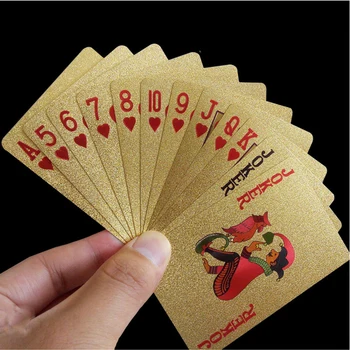 24K Aukso Kortų Pokerio Žaidimas Denio Aukso Folija Pokerio Rinkinys Plastiko Magic Card Vandeniui Kortų Magija