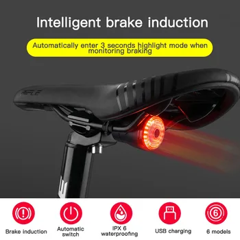 24LED Naujas Smart Dviračių Galinis Žibintas Bendrojo Bicicleta galinių žibintų, Stabdžių Jutikliai, LED Šviesos, atsparus Vandeniui IPX6 Dviračių Priedai