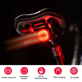 24LED Naujas Smart Dviračių Galinis Žibintas Bendrojo Bicicleta galinių žibintų, Stabdžių Jutikliai, LED Šviesos, atsparus Vandeniui IPX6 Dviračių Priedai