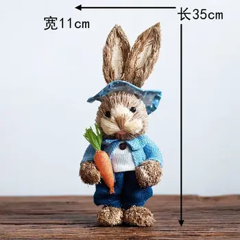 25/35CM Šiaudų Bunny Easter Dekoro Modeliavimas Mielas Triušis Ornamentu Namuose Šventė Šalies Langų Apdailos Fotografijos Vaikų Dovanų