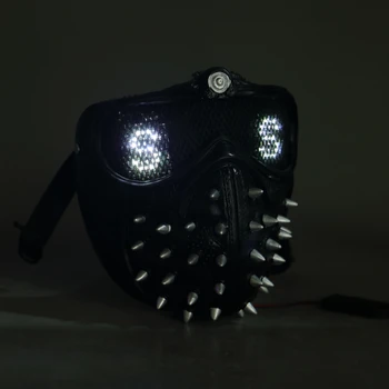 25 Rūšių Laikrodžių 2 Šunys Cosplay Marcus Kaukė LED Šviesos Akis Pakeisti Nuotolinio Valdymo Holloway Veržliarakčio Punk, Gothic Kniedės Veido Kaukės