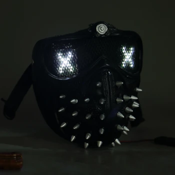 25 Rūšių Laikrodžių 2 Šunys Cosplay Marcus Kaukė LED Šviesos Akis Pakeisti Nuotolinio Valdymo Holloway Veržliarakčio Punk, Gothic Kniedės Veido Kaukės