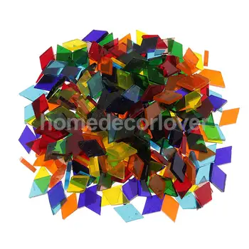 250 Vienetų Įvairių Spalvų, skaidraus Stiklo Gabalėlių Mozaiką Priėmimo Plytelės Tessera Puzzle Meno 