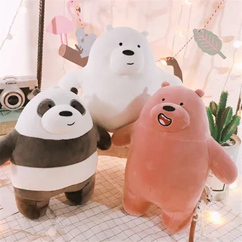 25cm Anime ir animacinių filmų Tris Plikas Lokys Labai minkštas Pliušinis lėlės mielas Nuolatinis panda Polar bear Meškiukas Kimštiniai žaislai dekoruoti dovanas