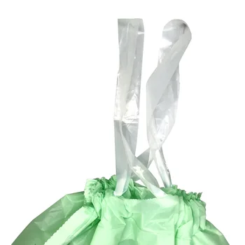 25pcs Visiškai biologiškai plastiko maišą PLA+PBAT suyranti aplinkos apsaugos šiukšlių maišą suyranti raišteliu krepšys