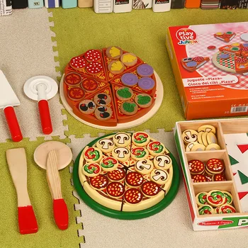 26pcs Pica Mediniai Žaislai, Maisto Virimo Modeliavimas Indai, Vaikų, Virtuvės Apsimesti Žaisti Žaislas Vaisių, Daržovių su Stalo