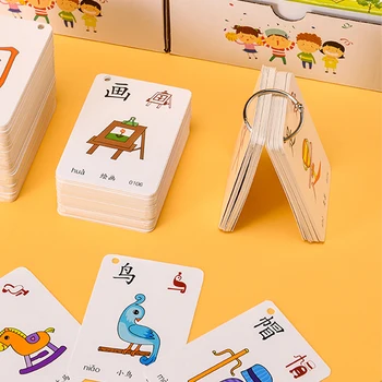 2Boxs/set Vaikų Kinų simbolių Kortelės Pakartotinai Pradedantiesiems Nuotrauką Kūdikių Ankstyvojo ugdymo Mokymosi, Mokymo Praktika Kortelės Knygos