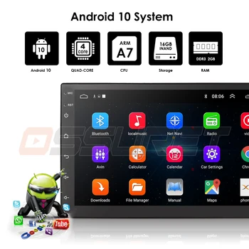 2Din Android 4 Core Automobilių Universalus Radijo, GPS Multimedia Vaizdo Grotuvas Auto Stereo, Veidrodines Nuorodos 7 Colių HD Touch Screen USB WiFi