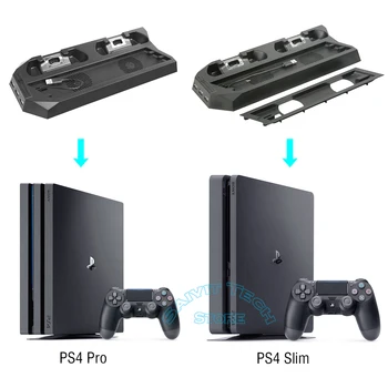2in1 PS4 Slim Pro Konsolės Turėtojas Šilumos Kriaukle Bazės Play station 4 Kreiptuką Įkroviklio Sony Playstation 4 Slim Pro Priedai