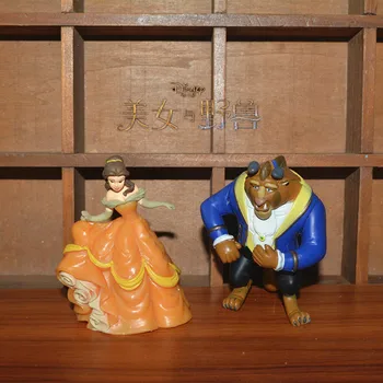 2piece/lot 6-7cm originalus pora princas ir princesė pav žaislai princesė ir žvėris subminiature žaislų kolekcija
