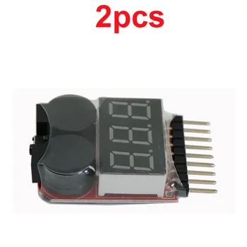 2vnt 1-8S Ličio Baterija Detektorius Žemos Įtampos Indikatorius Alarm Buzzer Per biudžeto Įvykdymo patvirtinimo Raštas Testeris BB Žiedas RC Modelį 