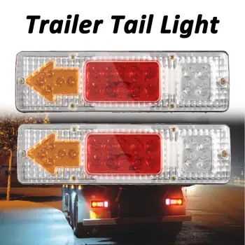 2VNT 12V 19 LED Automobilių Priekabos Sunkvežimių Galiniai Stabdžių Šviesos Lemputė, Atbulinės Vandeniui Priekabos Sunkvežimių LED Galiniai Šviesos Rodyklių Lempos