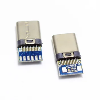 2vnt 24pin USB-C USB 3.1 C Tipo Male Plug Jungtis 56K 10NF Suvirinimo Tipo su PC Valdybos Suvirinti 