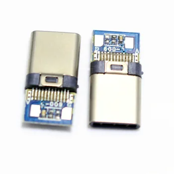 2vnt 24pin USB-C USB 3.1 C Tipo Male Plug Jungtis 56K 10NF Suvirinimo Tipo su PC Valdybos Suvirinti 