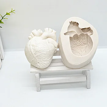 2vnt 3D, Širdies Ir Smegenų Silikono Minkštas Pelėsių Kepimo Tortas Dekoravimo Priemonės Tortas Sakai Formų Virtuvės Kepimo Priedai FM2004