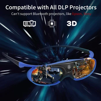 2vnt Aktyvaus Užrakto Akinius, DLP-Link 3D Akiniai USB Įkrovimo už DLP LINK Projektoriai, Suderinamas su BenQ W1070 W700 Projektas