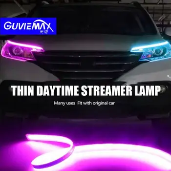 2vnt Automobilių streamer lempa LED juostelės automobilių išorės apdailos atmosfera lempa-ultra plonas tekančiu vandeniu posūkio signalo lemputė