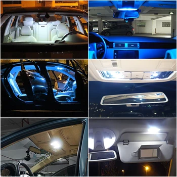 2vnt Baltos spalvos Labai Ryškios 28mm 29mm 6614 LED Automobilių VISUREIGIS Sunkvežimių saulės skydelį Salto Tuštybės Veidrodis, Šviesiai mėlyna, violetinė Rožinė geltona