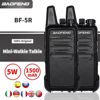 2vnt Baofeng BF-R5 UHF dažnių juosta Mini Walkie Talkie bf-888s Nešiojamą Du Būdu Radijo BF R5 Nešiojamas USB Mokestis Radijo Medžioklės Žygiai