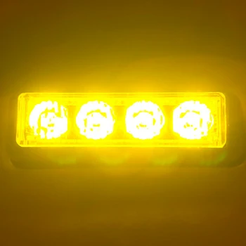 2vnt DRL Strobe Flash 4 SMD LED 12V 24V Įspėjamoji Lemputė Automobilių Avarinis Švyturys Žibintai asamblėjos tinka Pavojaus VISUREIGIŲ Bekelės Sunkvežimis