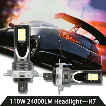 2VNT H7 80W 10000Lm LED Žibintų Automobilio Priekinė Lemputė 360 Laipsnių Sukimosi Konversijos Gaubliai Lemputes Pluošto Rinkinį, Automobilių Reikmenys L15