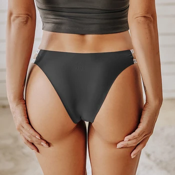 2VNT/Komplektas Besiūlių Moterų Diržas Seksualus Bikini Underwear G-string Laišką apatinis Trikotažas Femme mažaaukščių Kelnaitės Ledo Šilko Moterų Kelnės