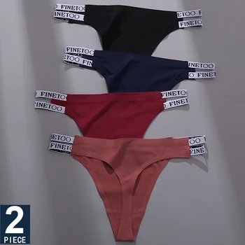 2VNT/Komplektas Besiūlių Moterų Diržas Seksualus Bikini Underwear G-string Laišką apatinis Trikotažas Femme mažaaukščių Kelnaitės Ledo Šilko Moterų Kelnės