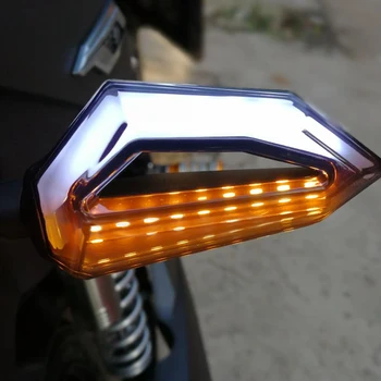 2VNT LED Motociklo Posūkio Signalai, Šviesos 18 SMD Uodega Flasher Tekančio Vandens Indikatorių IP68 Bendable Motociklo Mirksi Žiburiai