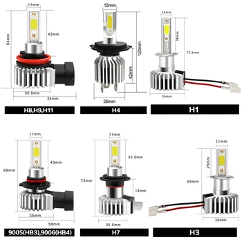 2vnt LED Žibintų Lemputė H11 H8, H9 9006 HB4 9005 HB3 H4, H7, H1 H3 Rūko Šviesos Lempa renault megane 2 3 duster clio Duster 