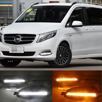 2VNT Mercedes Benz V-Klasė Vito V250 V260 2016 - 2018 Dinaminis Geltona Posūkio Signalo 12V Automobilio Lempos DRL LED Dienos Veikia Šviesos
