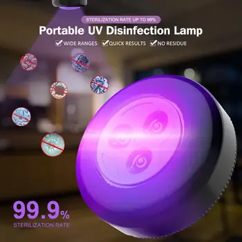 2vnt Mini Ultravioletinių Juoda Šviesos diodų (LED) Baktericidinė Lempa 260nm Lemputė Dezinfekavimo ir Sterilizavimo Nešiojamų uv-C Šviesos Namų Kelionės