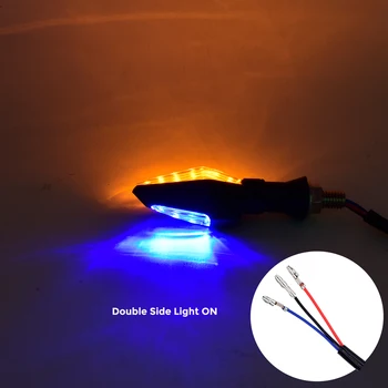 2vnt Motociklo Posūkio Signalo Lemputė, Gintaro LED Indikatorių Šviesos 12V Mėlyna Vairavimo Veikia Flasher Šviesos Motociklą Priedai