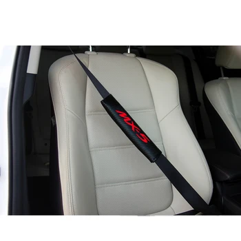 2vnt PU medžiaga anglies pluošto tekstūra Mados Automobilio Sėdynės Diržo apsaugos Automobilių Sėdynių saugos diržų pečių kempinėlės Mazda MX5