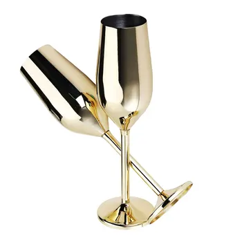 2vnt Šampano taurių Wineglass Nerūdijančio Plieno, Matinio Aukso Apdaila Goblet Kokteilių Taurės Šampanas Fleitos Dovanų Dėžutėje