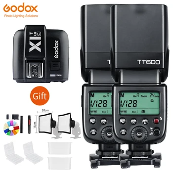 2x Godox TT600 2.4 G Belaidžio ryšio Fotoaparatą Mirksi Speedlite Su X1T-N Siųstuvas už NikonD7500 D7200 D5600 D5500 D750 D500 D810