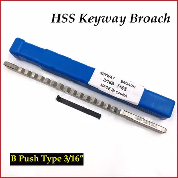 3/16 B Push-Tipo, HSS Keyway Broach Colių Dydis su Jų Pratraukimo Cutter Pjovimo Įrankiai CNC Staklės